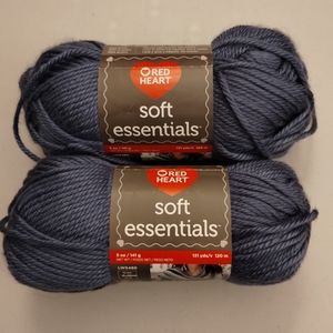 2 Brand New Red Heart Soft Essentials Yarn